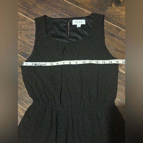 Elle Black Dress w/ Embroidered Polka Dots - Picture 7 of 12